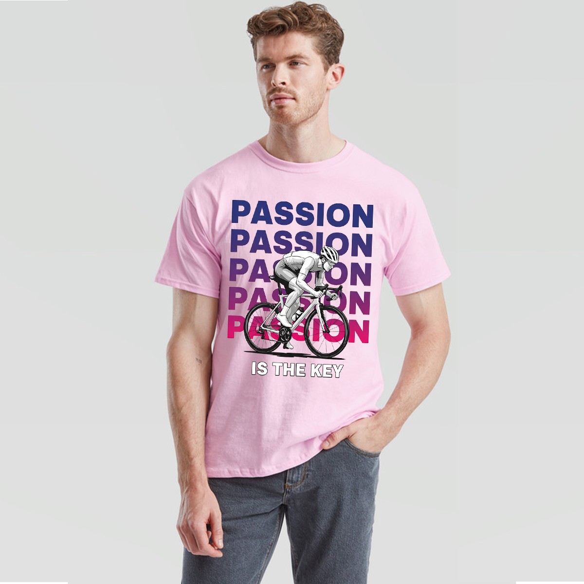 Passion Is The Key Cycling Sports Mens T-Shirt Road Bike Enthusiast gallery