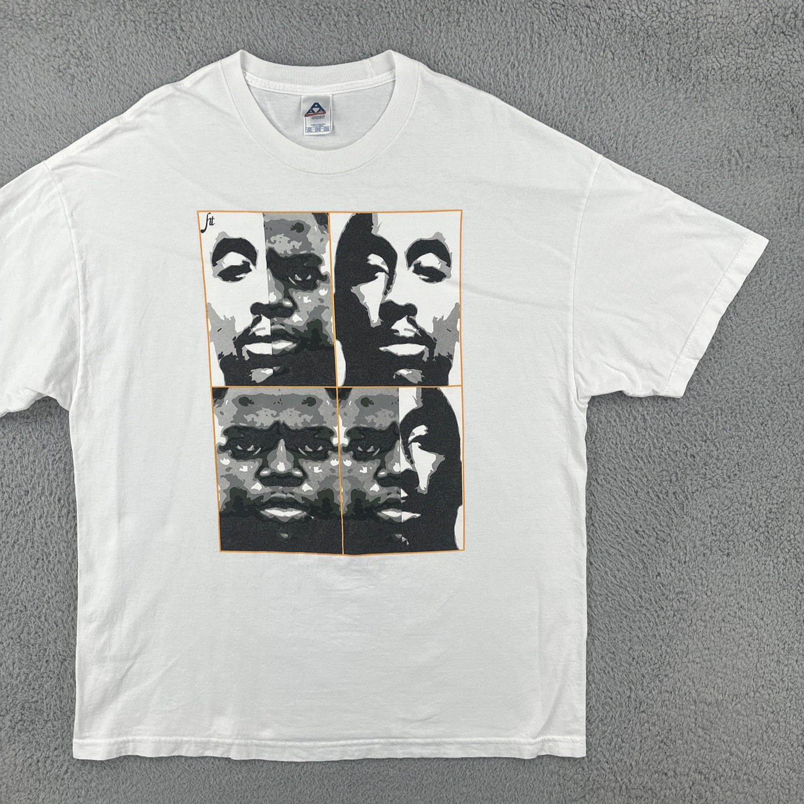 Vtg Alstyle Y2K Mens 2XL White T Shirt Tupac Notorious BIG Portrait Art Rap Tee gallery