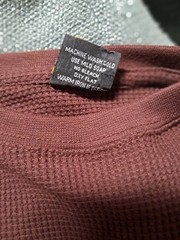 Gemrock Heavyweight Waffle Knit Thermal Long Sleeve Shirt Brown Cotton 4XL Men