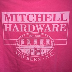 New Bern NC S Tee Shirt Mitchell Hardware Comfort Colors neon pink