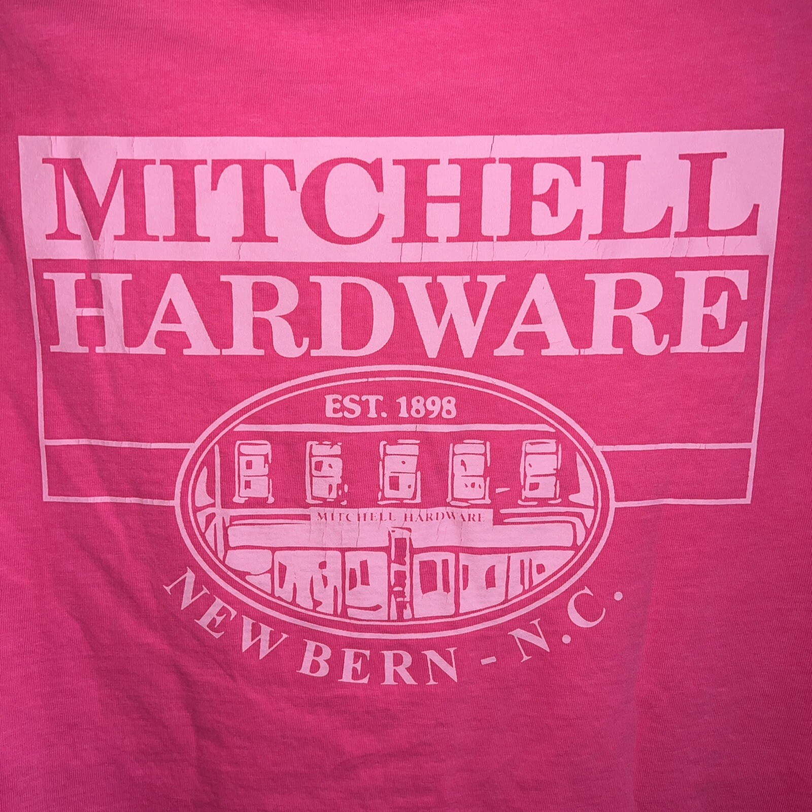 New Bern NC S Tee Shirt Mitchell Hardware Comfort Colors neon pink gallery