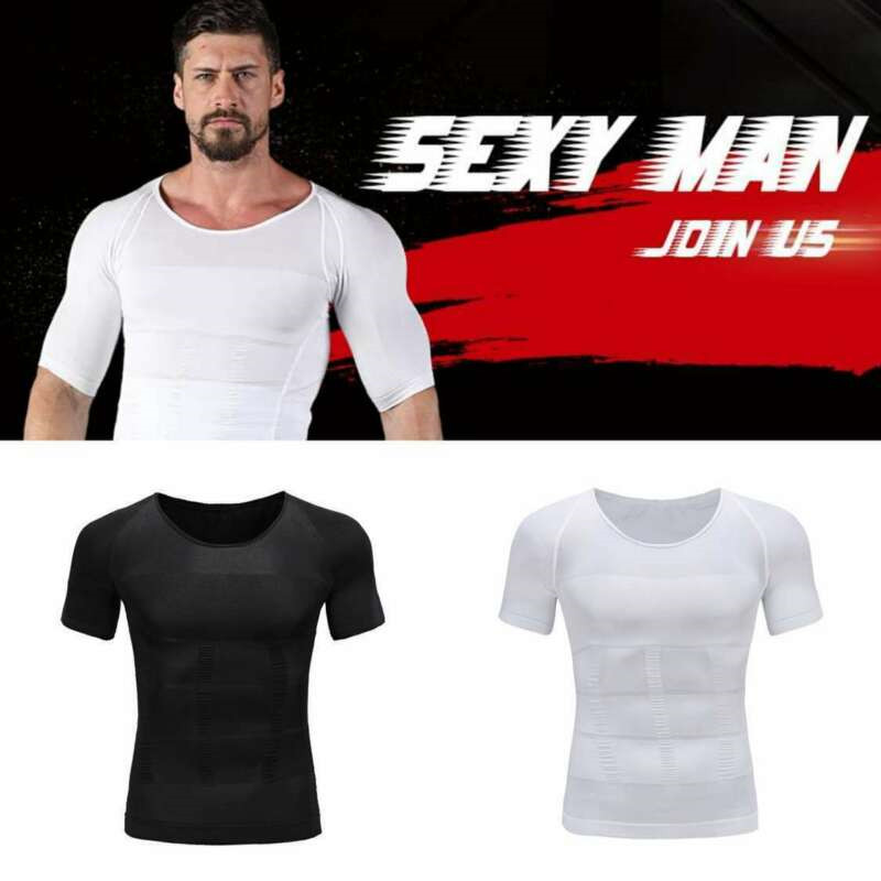 Men Slimming Body Shaper Waist Trainer Tank Top Fat Burn Belly Compression Vest gallery