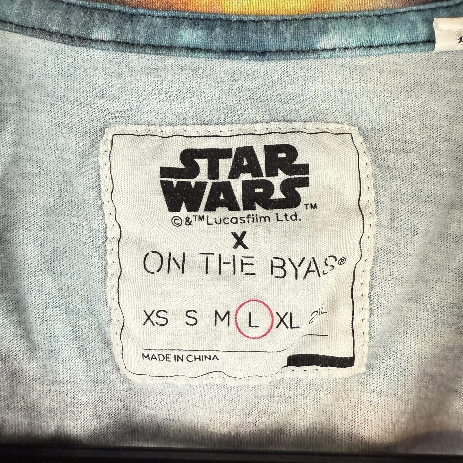 Star Wars Shirt Mens Large Multicolor On The Byas Death Star All Over Print Tee gallery