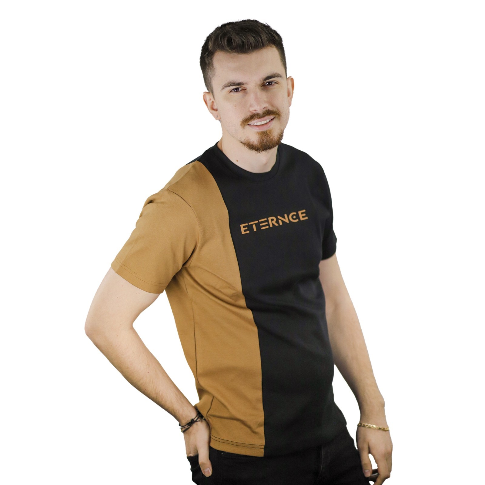 Black and Brown Crewneck Summer T Shirt – 100% Cotton Regular Fit Short Sleeve T gallery