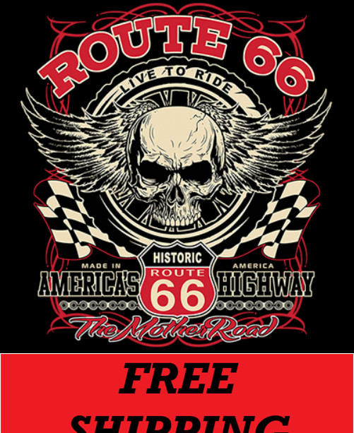 BIKER T-SHIRT-ROUTE 66-LIVE TO RIDE-AMERICA'S HIGHWAY gallery