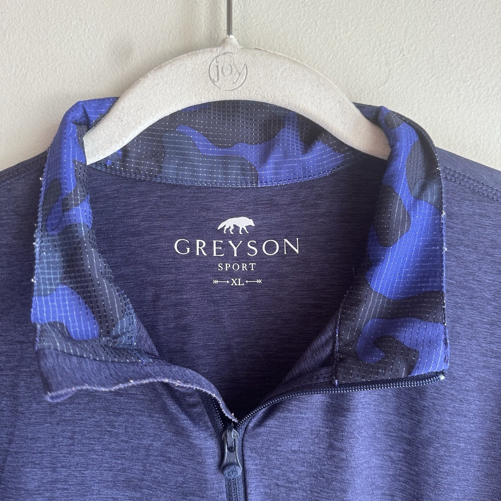 Greyson 1/4 Zip Heathered Blue Guide Sport Lightweight Pullover Golf Logo Men XL gallery