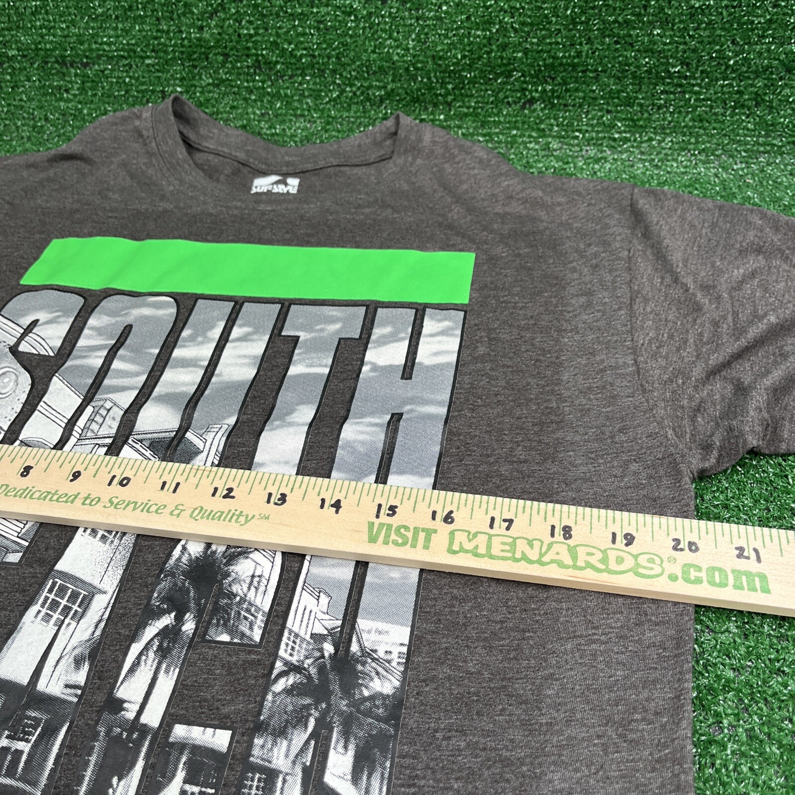 Surf Style South Beach Miami Dark Gray Graphic T-Shirt Size Mens Large gallery