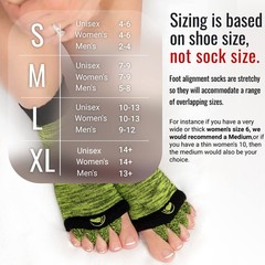 Foot Alignment Socks with Toe Separators for Men or Women | Light Grey Extra …