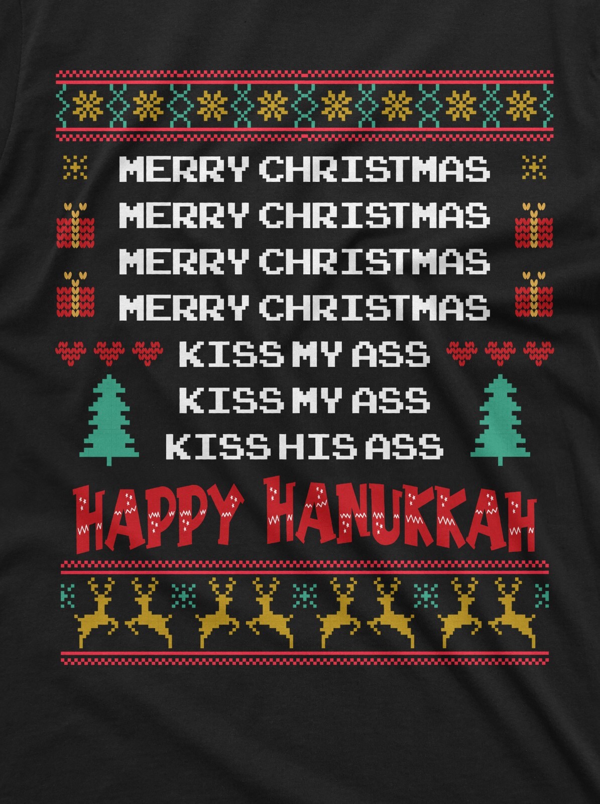 Men's Holiday Funny Shirt Merry Christmas Happy Hanukkah T-shirt classic movie T gallery