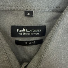 Polo Ralph Lauren Slim Fit Button Front Dress Shirt Gray Mens XL Long Sleeve