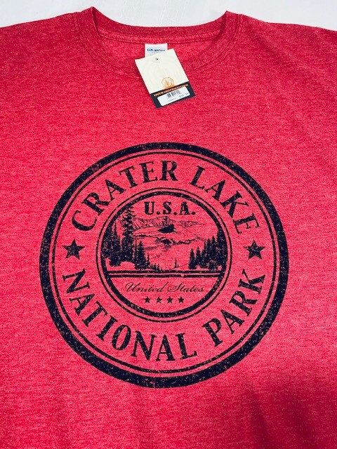 Crater Lake Natnl Park Oregon Outdoor Hiking Nature Lover RED 2 XL-Tshirt **NWT gallery
