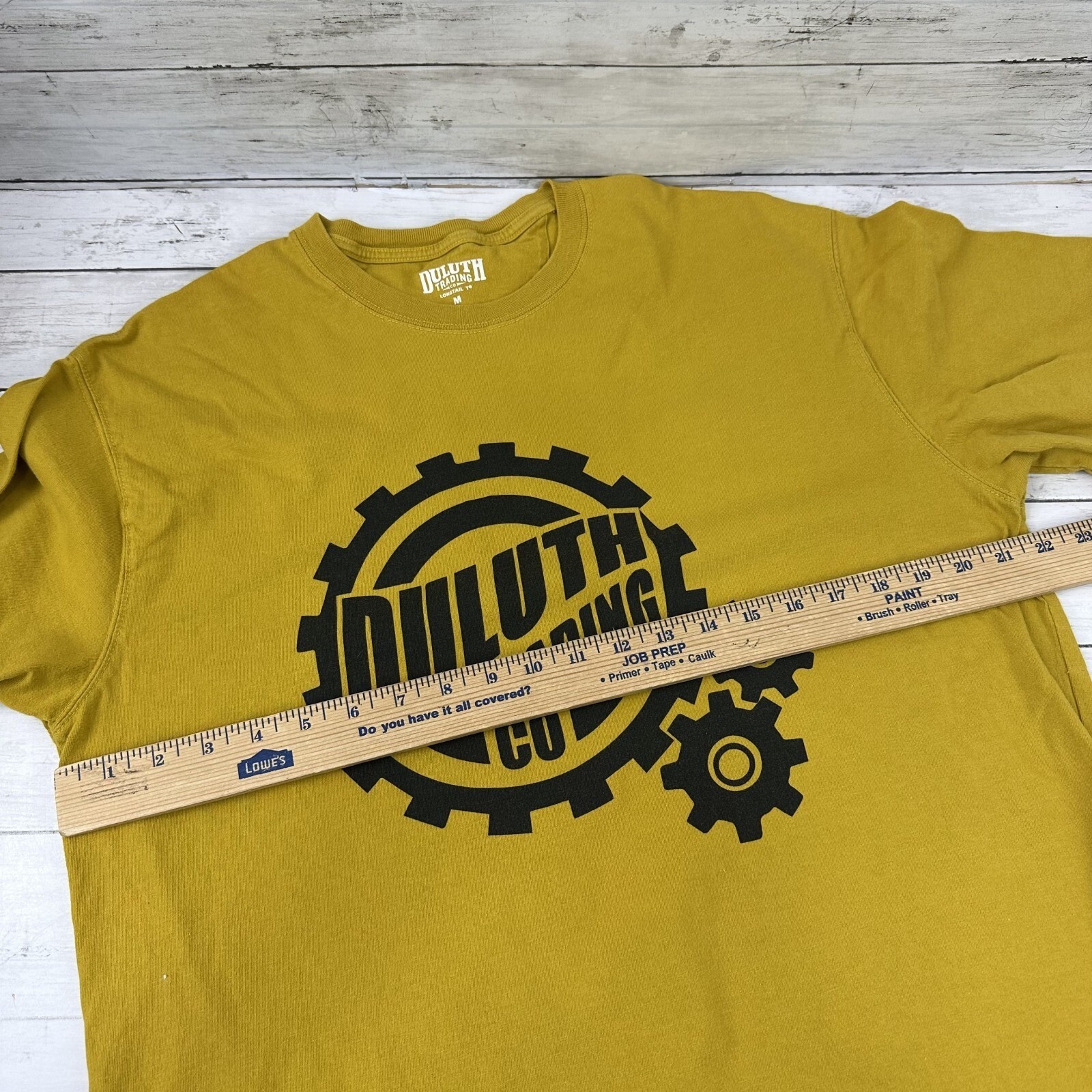 Duluth Trading Co Shirt Mens Medium Mustard Yellow Longtail T Gears Tee Outdoors gallery