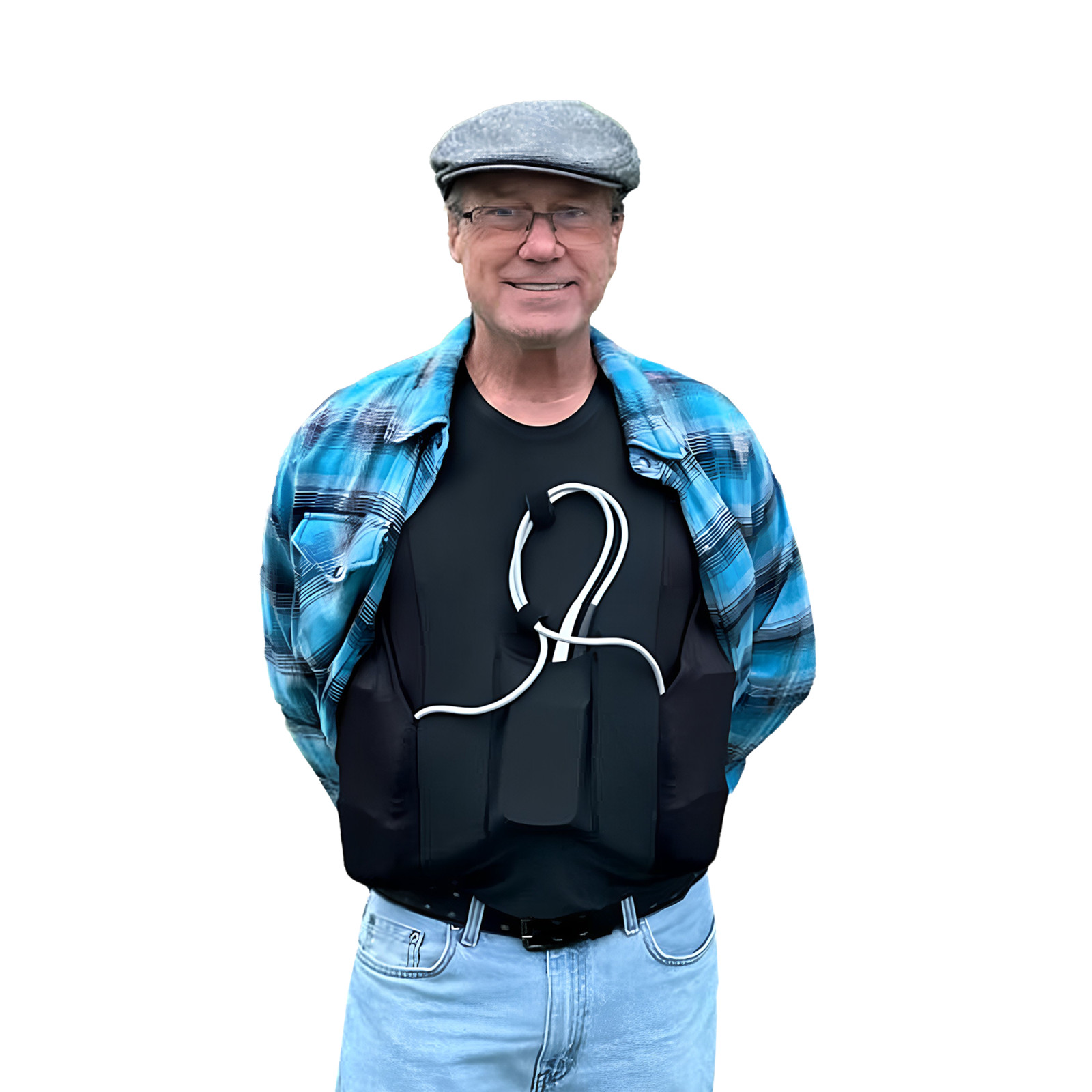 LVAD HeartMate 2 & 3 Men’s T-Shirt Crew Neck LVAD clothing, Medical Wear Black gallery