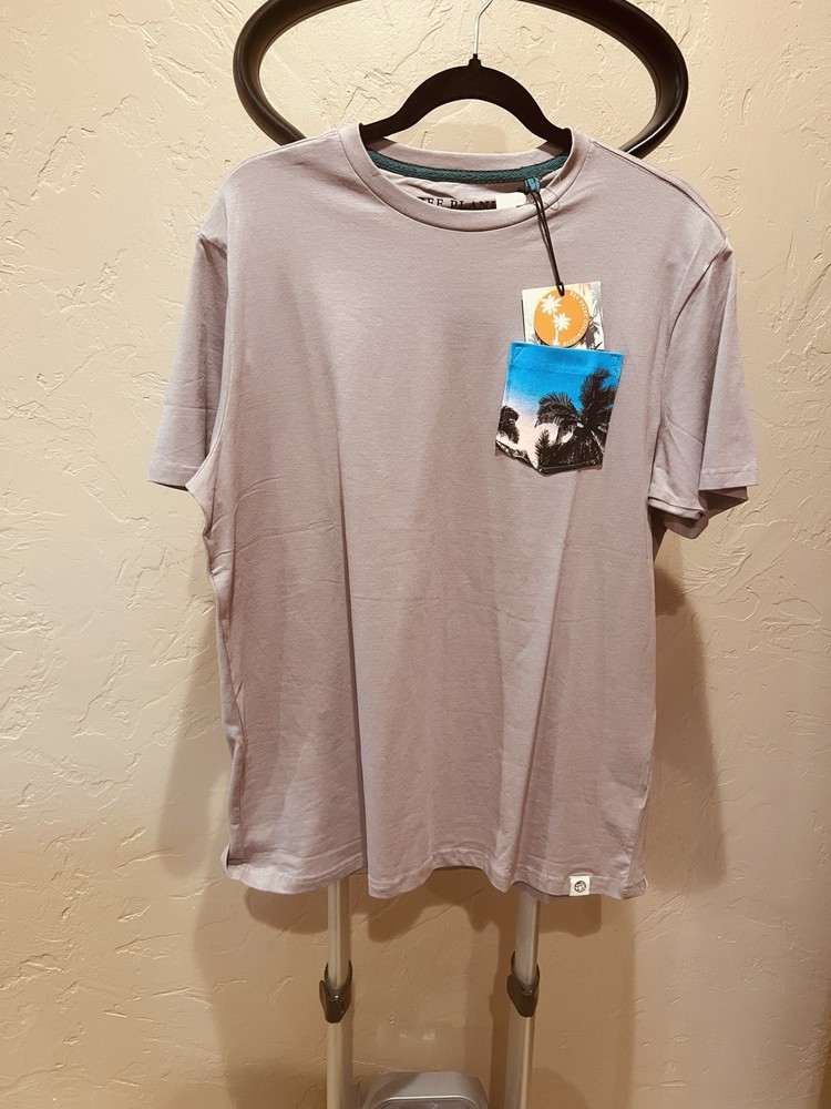 NWT- FREE PLANET NEW PRINT COLLECTION ECO-FRIENDLY- Large-Pocket Tee Lilac Chalk