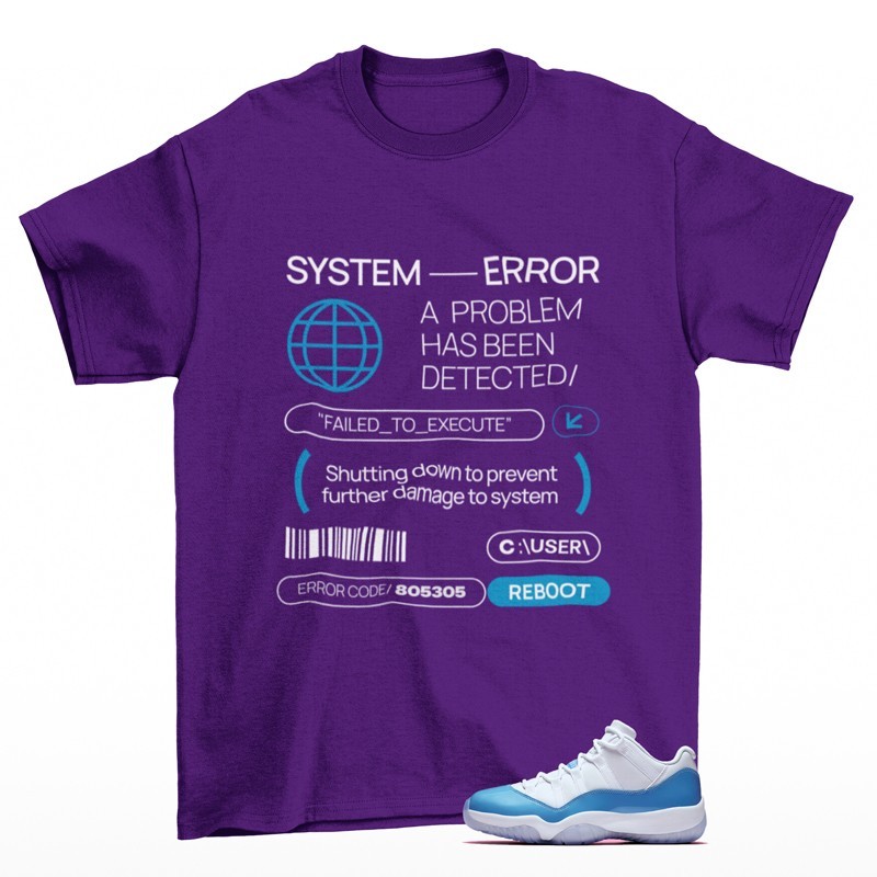 Reboot Shirt Purple to Match Jordan 11 Low University Blue FV5104-100