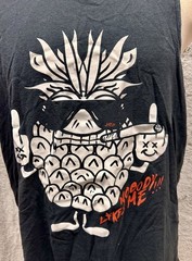 Vintage Y2K Funny Pineapple Graphic Tank Top Black Gildan 2XL “Nobody Likes Me”