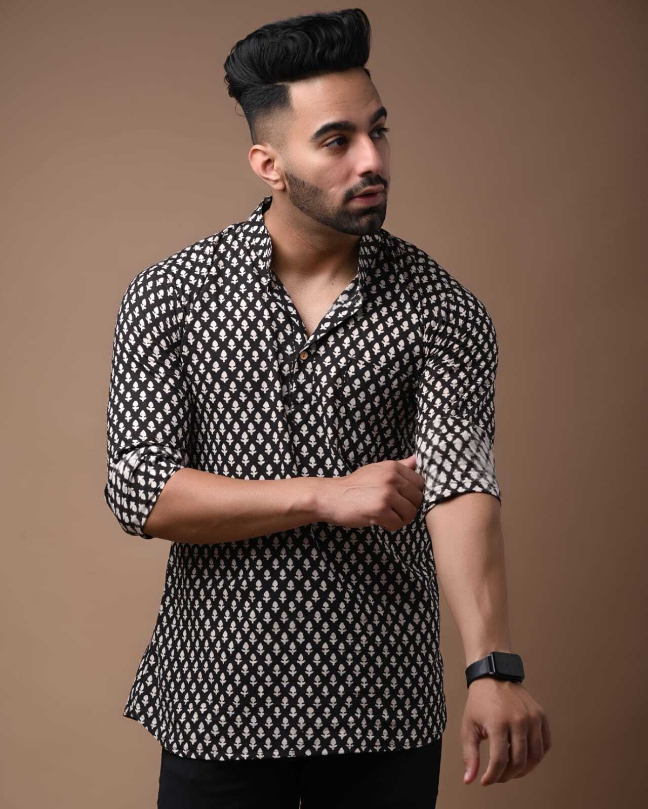 New! Pure Cotton Hand Block Print Short Kurta Pure Cotton for Men gallery