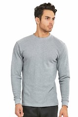 Thermal Shirt COTTON Warm Medium Weight Long Sleeve Crew Neck Waffle Men’s
