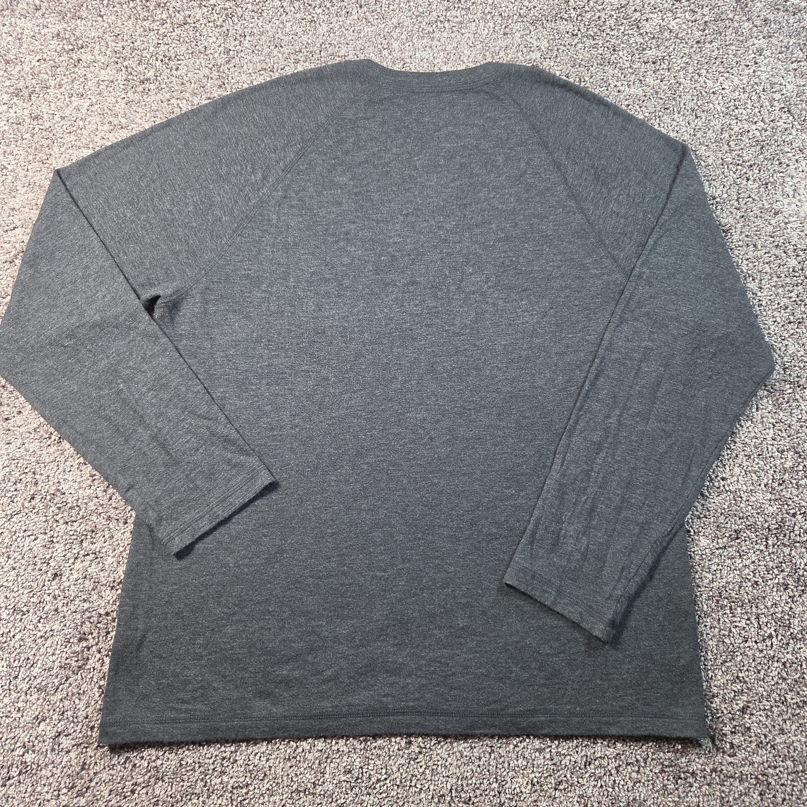 Faherty Henley Mens XL Heather Gray Cloud Cotton Long Sleeve Raglan Casual Shirt gallery