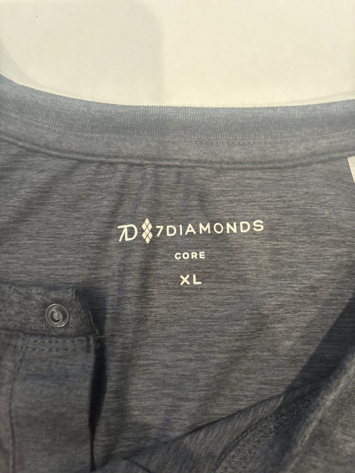 7 DIAMONDS Core Men's Henley Performance Long Sleeve Gray Shirt - XL gallery