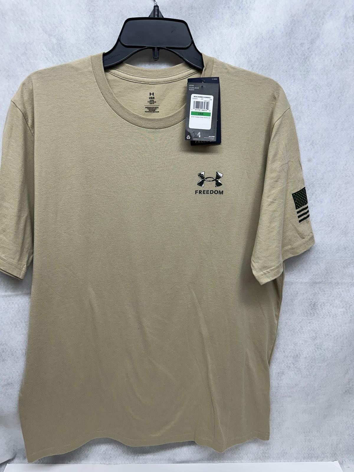 Under Armour Freedom Snake Knife T-Shirt Men Large Desert Sand Tactical Graphic