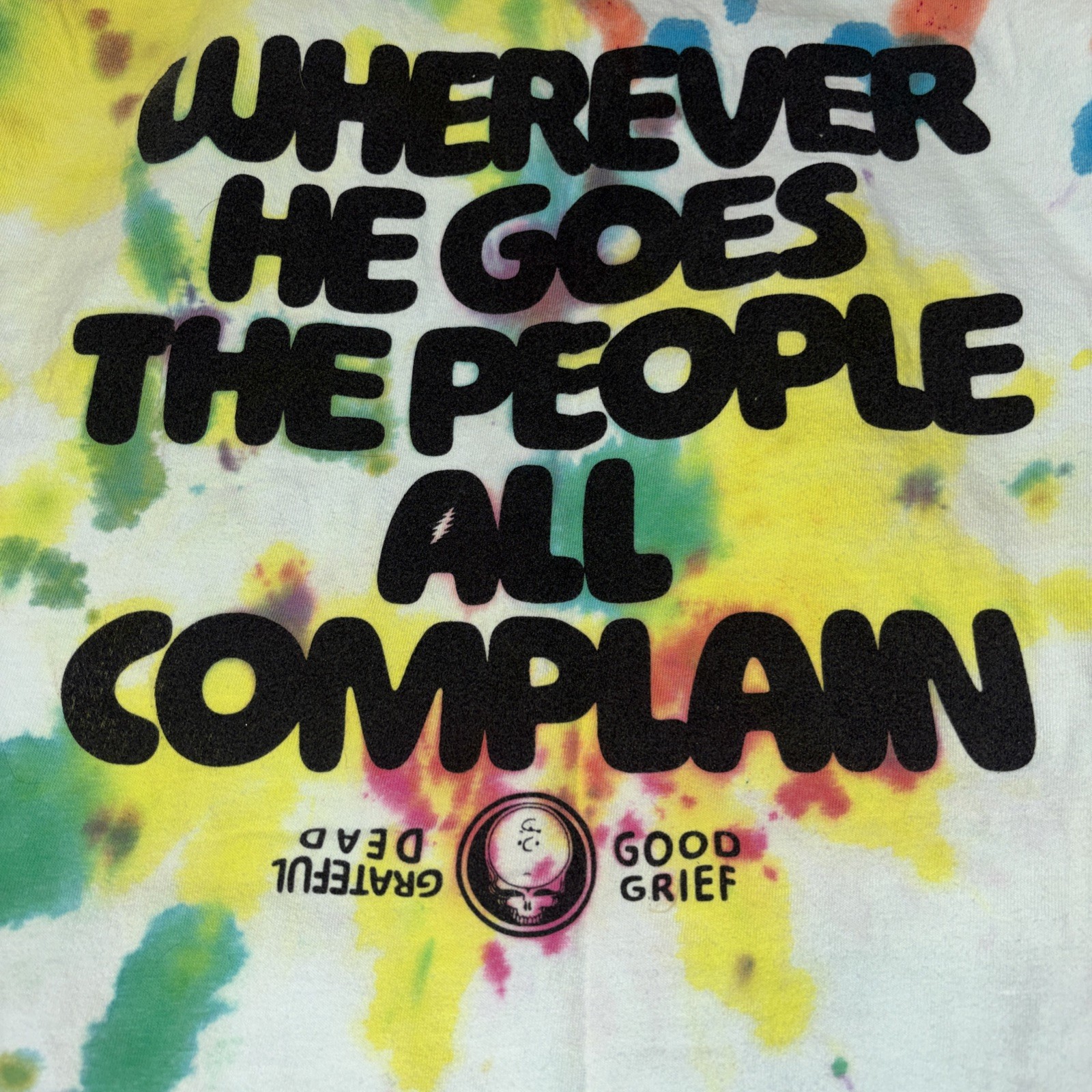 Grateful Dead /Good Grief Charlie Brown Comfort Colors Shirt Large Tie Dyed gallery