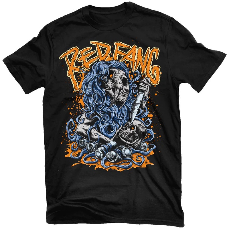 New Red Fang Band Unique Design in Black Cotton Tee Shirt Size Large DM322