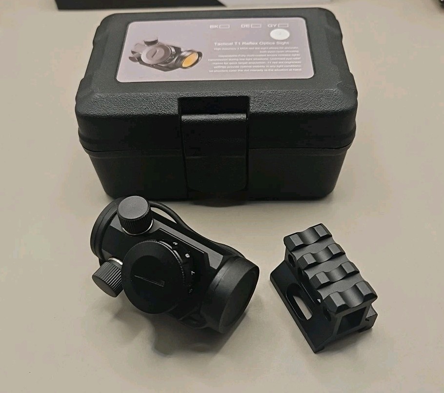Tactical T1 Red Dot Sight 3 MOA  Reflex Sight with 1” Inch Riser Mount