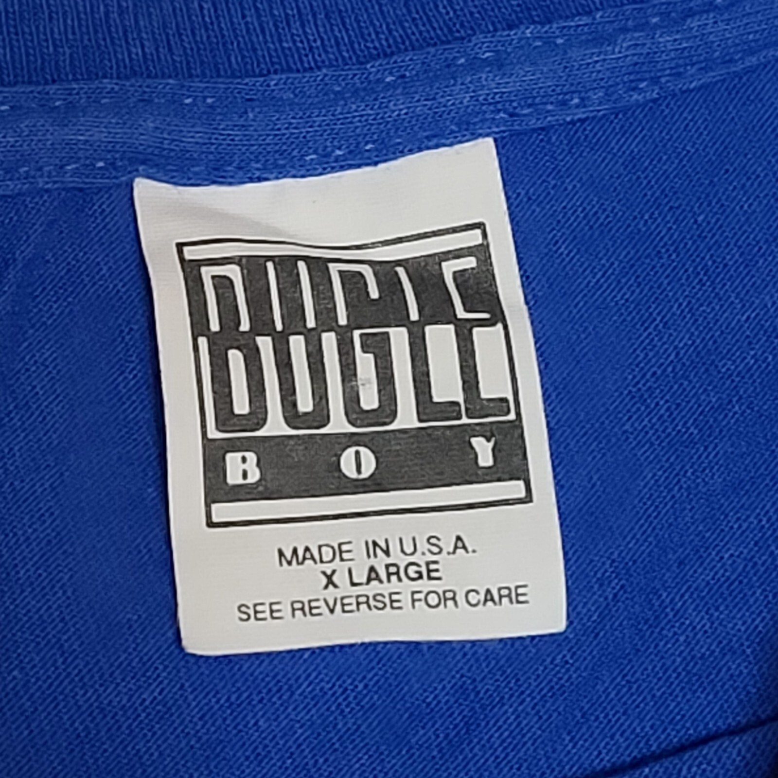 Vintage 90S Bugle Boy Power Source Atomic Graphic T-Shirt Men's XL Blue USA gallery