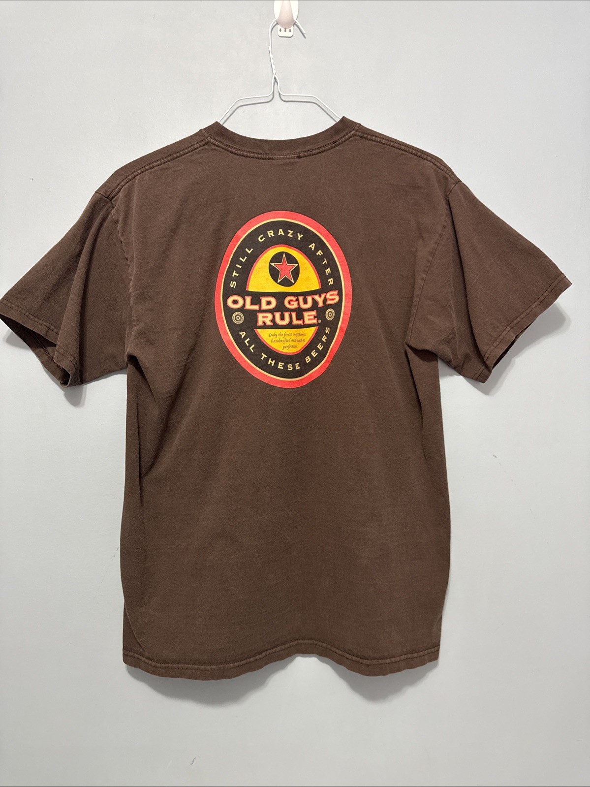 Old Guys Rule Still Crazy After All These Beers Men's Brown T-Shirt Size L gallery