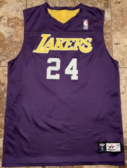 ALLESON ATHLETICS LAKERS #24 KOBE BRYANT REVERSIBLE MESH JERSEY ( MENS MEDIUM )