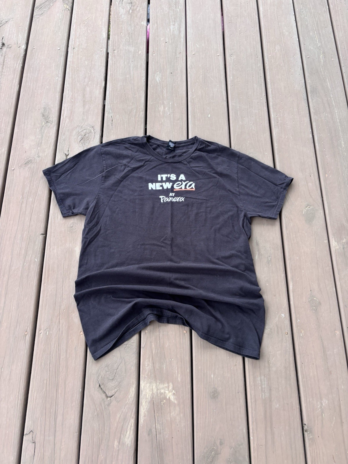 Panera Bread Promotional T-Shirt Charcoal Grey Hanes Perfect-T Tastiest Era Yet gallery
