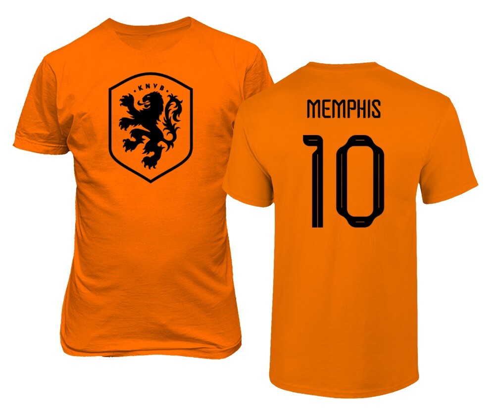 Netherlands Soccer #10 Memphis Depay World Football Adult and Youth T-Shirt