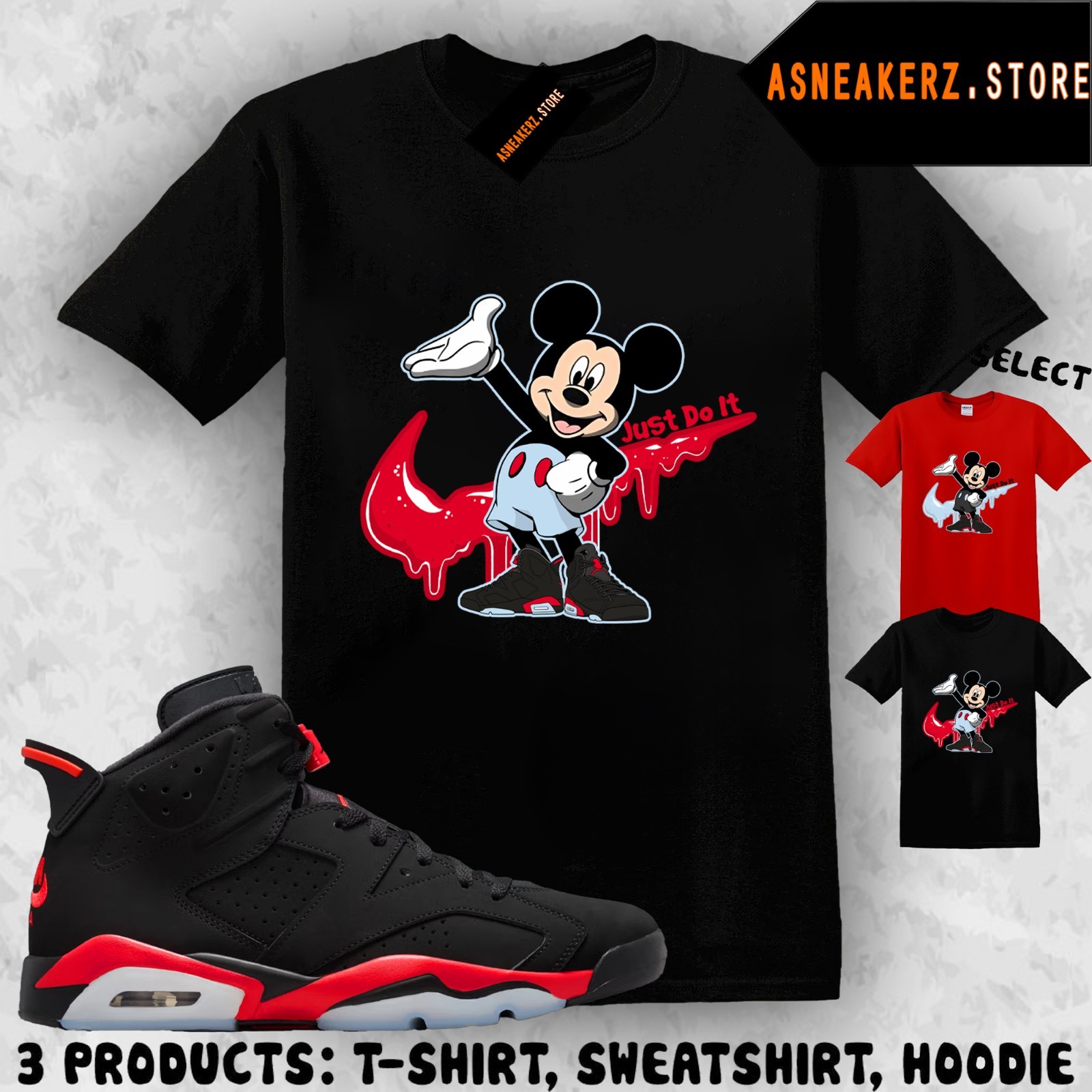 Shirt To Match AJ 6 Infrared Salesman 2026 Sneaker Matching Drip M Mouse T-Shirt gallery