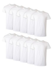 10 Pack Hanes Men’s Super Value Pack White Crew T-Shirt Undershirts, Comfortable