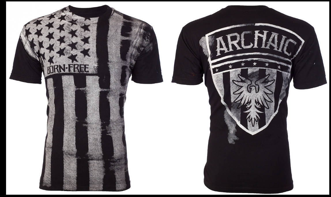 ARCHAIC by AFFLICTION American Flag UPRISING NOW Short Sleeve Slim Fit T-shirt gallery