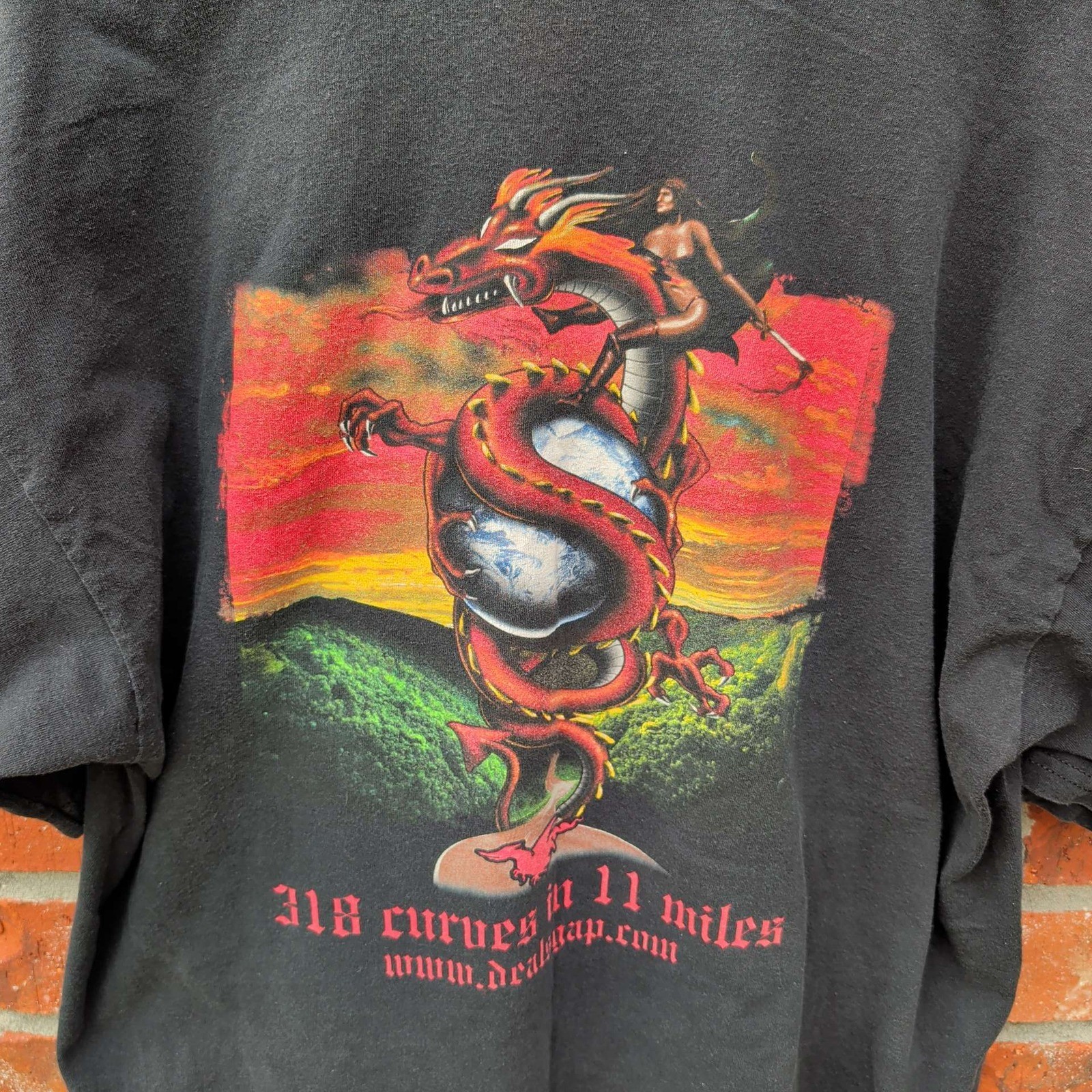 Deals Gap Tail of the Dragon T-Shirt Mens 2XL Black gallery