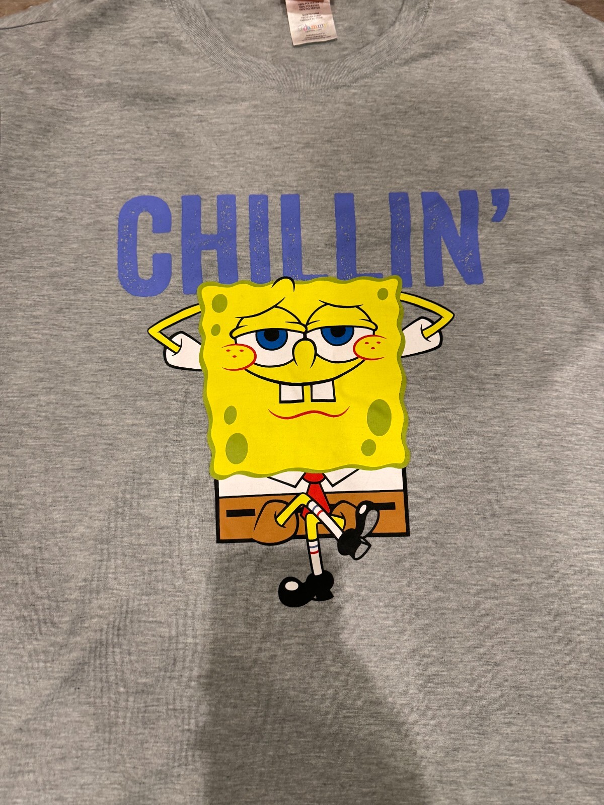 SpongeBob Chillin Grey Cotton T-shirt Nickelodeon Size XXL gallery