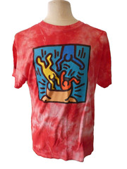 Goodie Two Sleeves Keith Herring Graphic Tee, Red/White Tie-Die