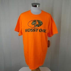 Mossy Oak Men’s Short Sleeve Camo Logo Graphic T-Shirt Neon Orange, Medium #4861
