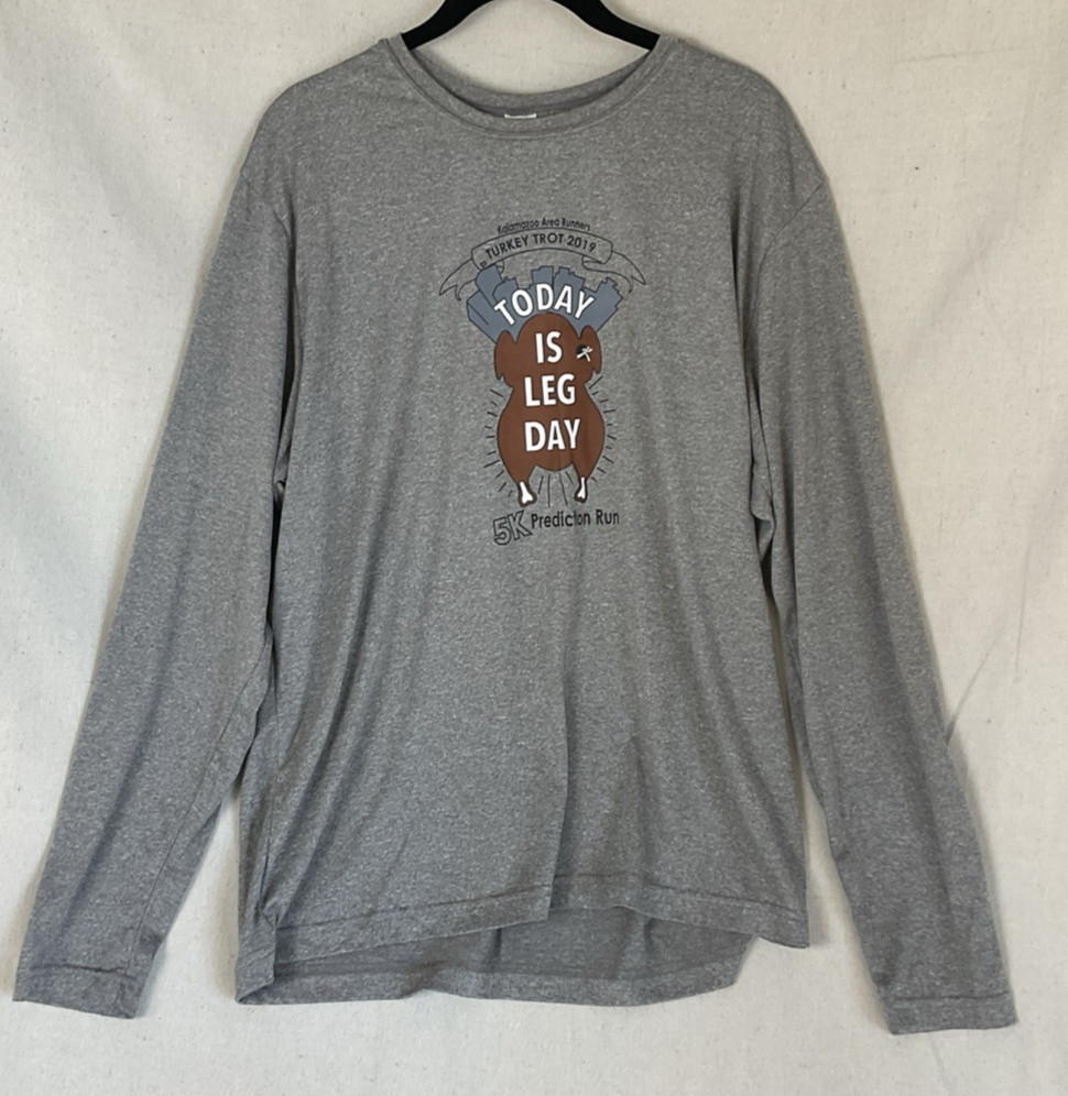 sport-tek Shirt Mens Large gray Long Sleeve T Shirt Kalamazoo Turkey Trot 2019 gallery