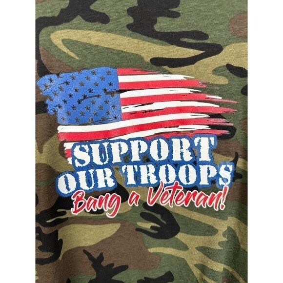 Port & Company Mens Camo Support Our Troops Five Star Dive Bar T-Shirt Large gallery