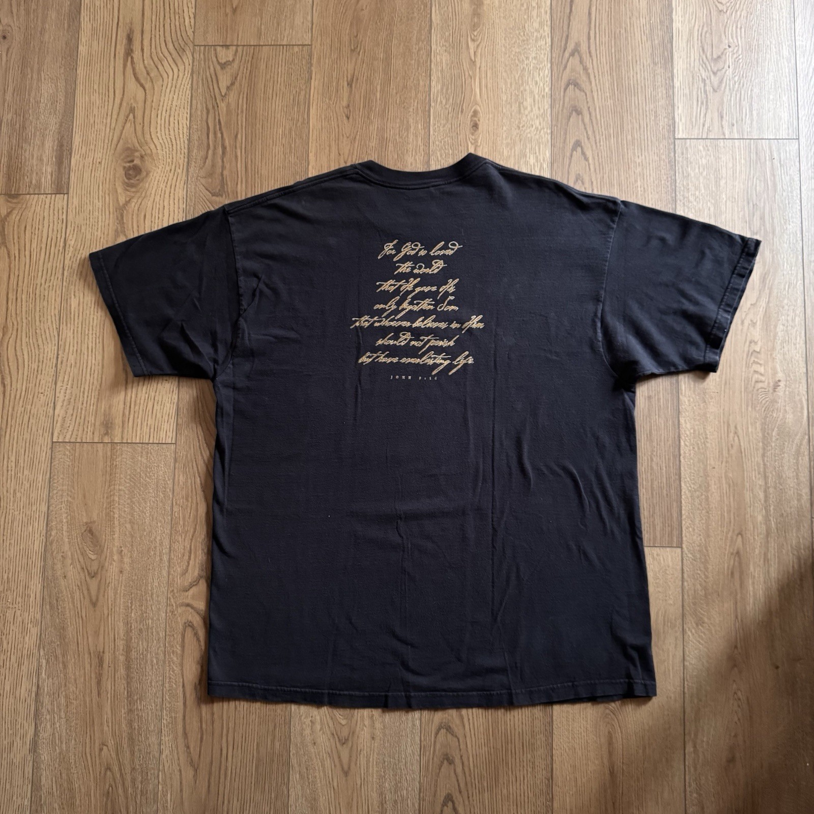 Vintage Living Epistles Public Display Jesus Black Mens XL Shirt USA Lightning gallery