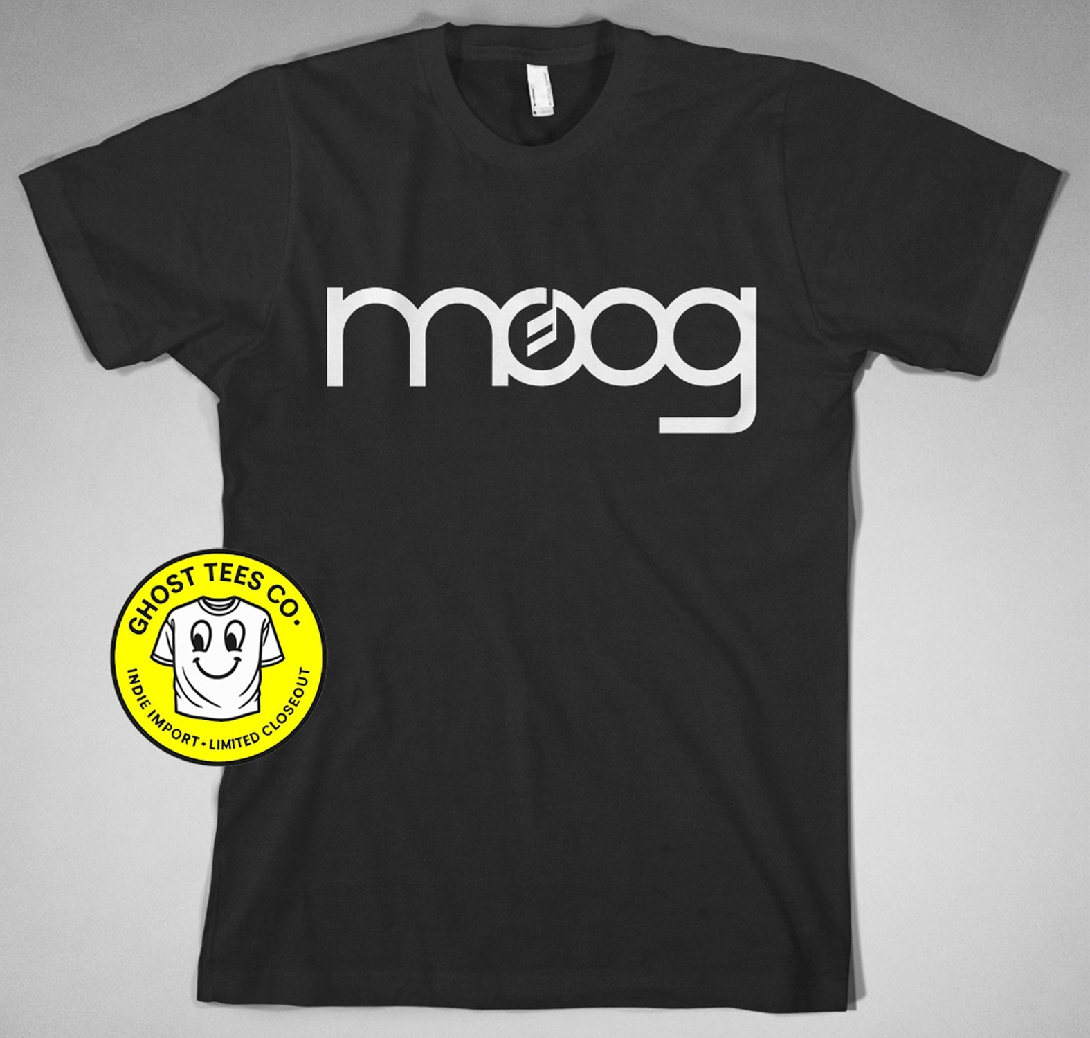 MOOG BLACK T-SHIRT Logo Synthesizer 80s piano Analog Modular Synth Edm Dj Music