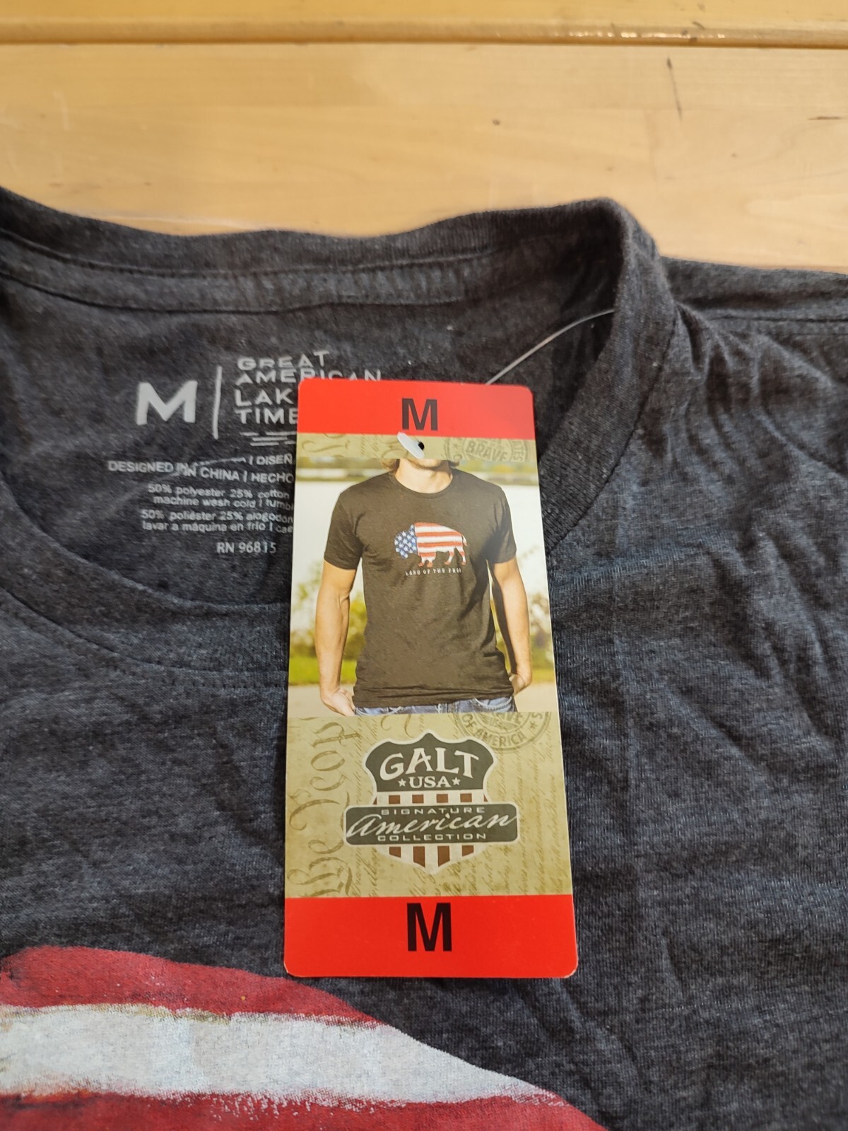 Men's GALT Short Sleeve Patriotic Graphic Tee T-Shirt Gray Size Medium gallery