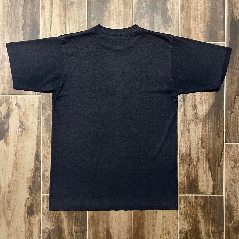 VTG Spalding T-Shirt Men's M Black Polycotton Spellout Logo Faded 90s gallery
