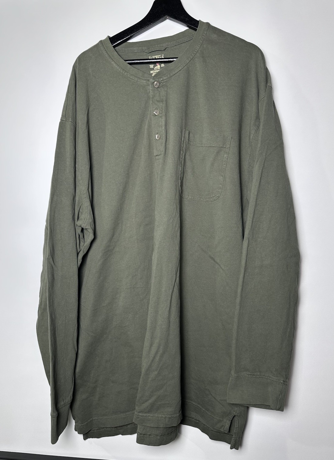 REDHEAD Long Sleeve Henley Shirt Men's 3XLT Olive Green gallery