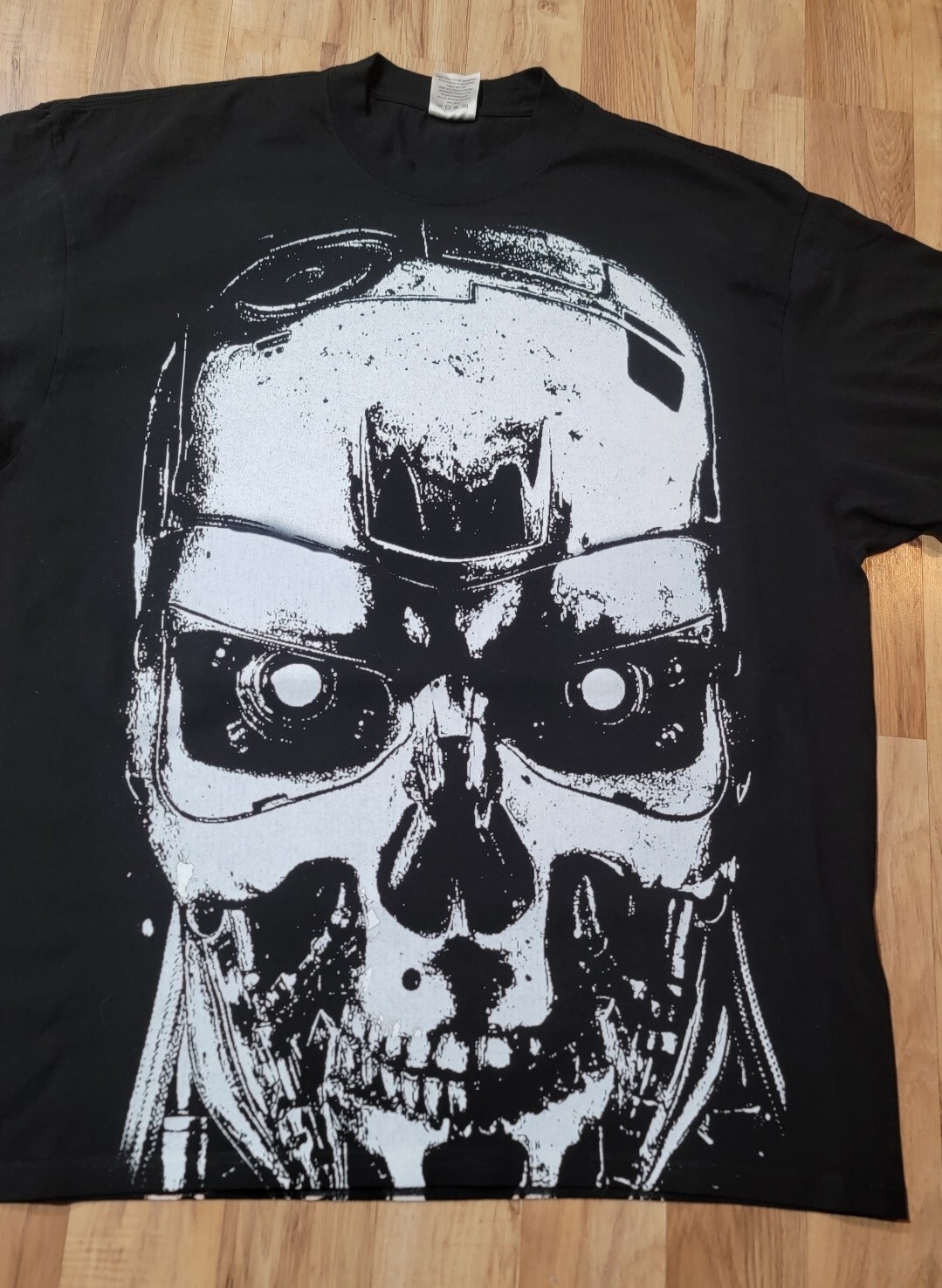 TERMINATOR JUMBO WHITE PRINT ON A SHAKA HEAVYWEIGHT GARMET DYED T SHIRT "MODERN" gallery