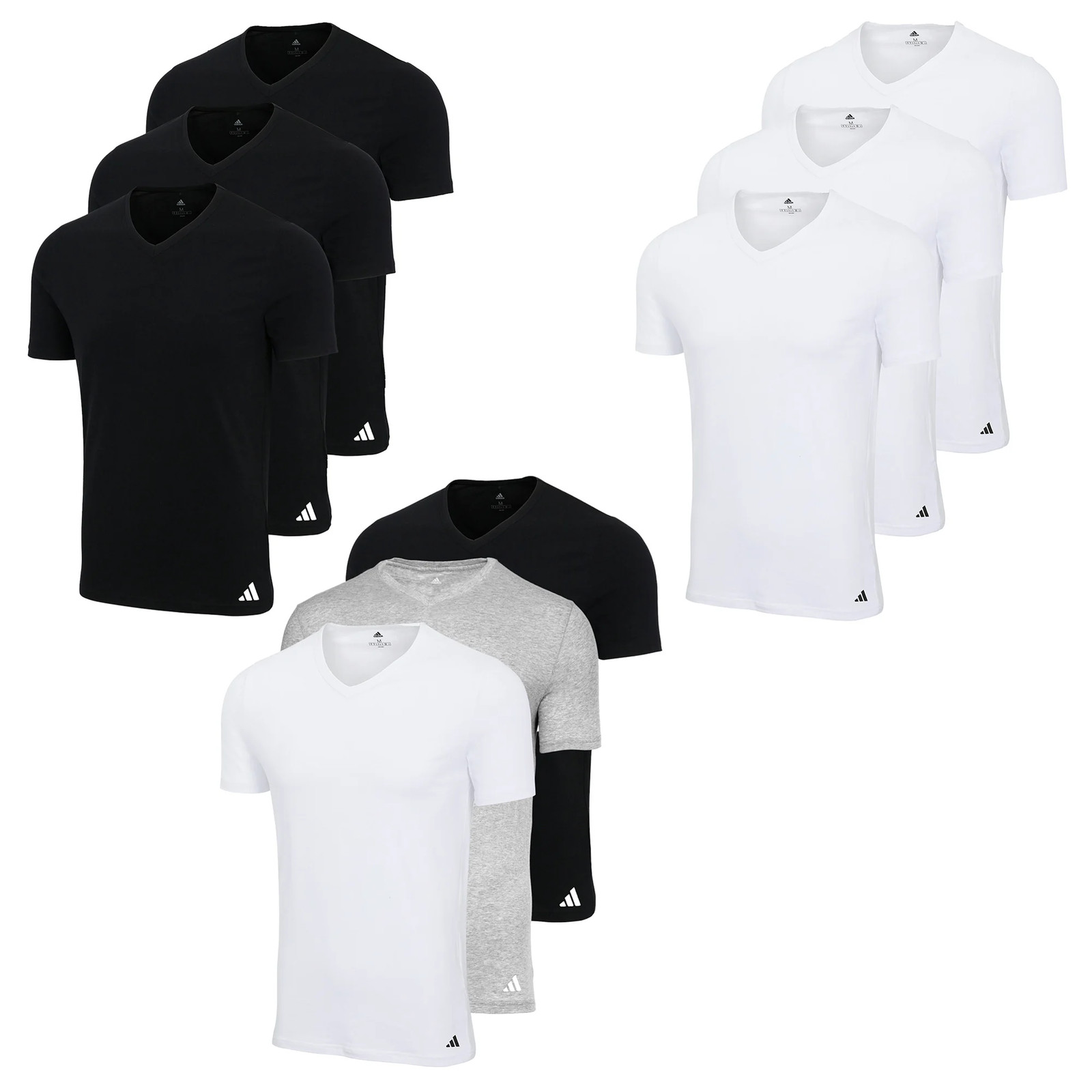 Adidas Men’s T-Shirt, 3 Pack – V-Neck Shirt, Active Core Cotton, Solid Color…