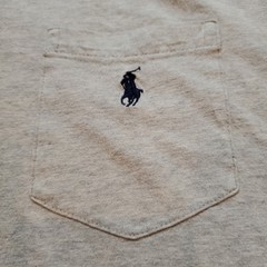 Polo Ralph Lauren Mens Medium Heathered Grey Crew Neck L/S T-Shirt Chest Pocket